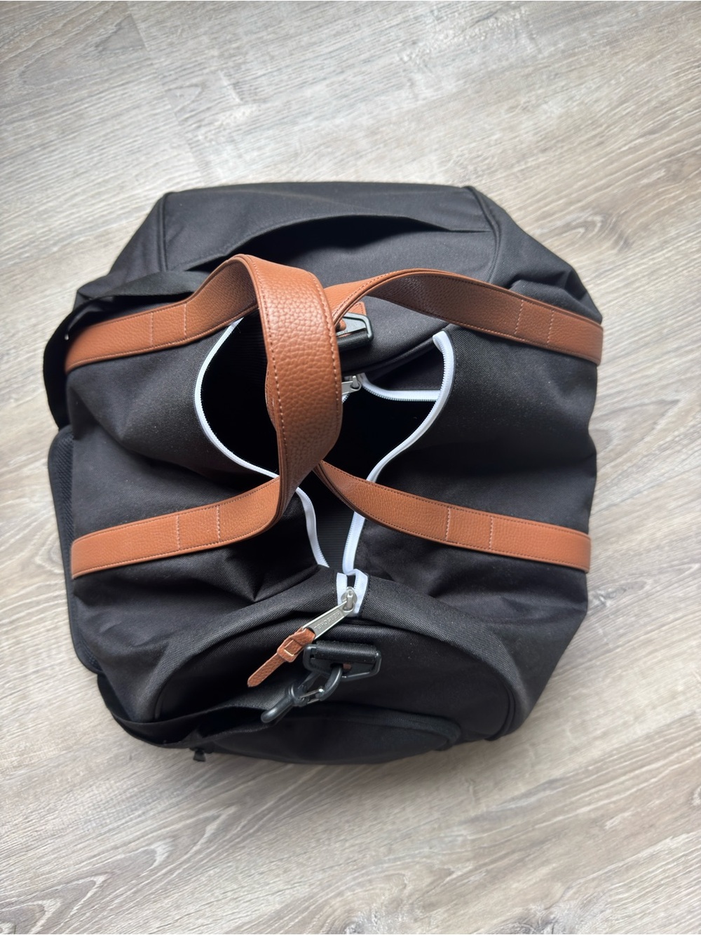 Herschel Black and Brown Men’s Travel Duffel Bag.